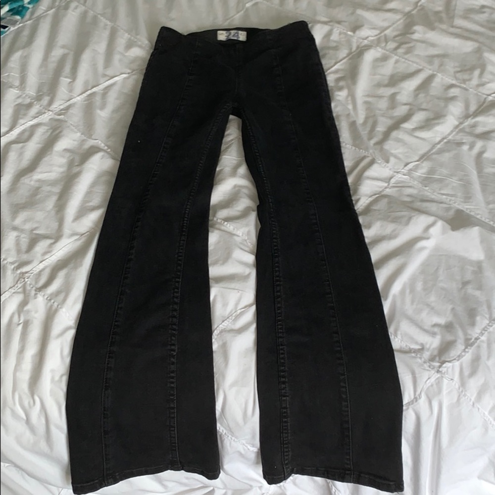 Free people high rise black flared jeans